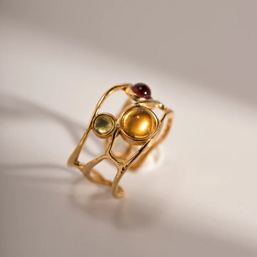 Wavy Stone Open Ring