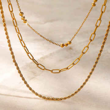 String Bead Chain Necklace