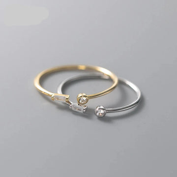 Thin Adjustable Crystal Ring
