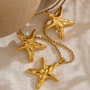 Golden Starfish Jewelry Set
