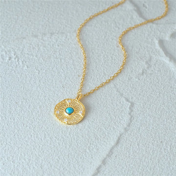 Sun-Shaped Turquoise Necklace