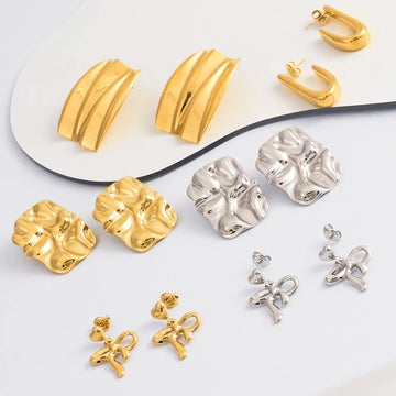 Vintage Wrinkle-Shaped Earrings