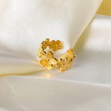 Flower Adjustable Open Ring